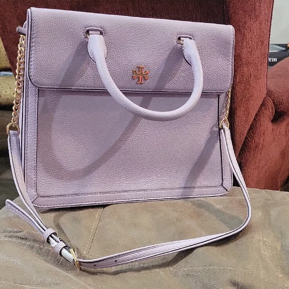 Tory Burch Carter Top Handle Lavender Satchel - Picture 1 of 11